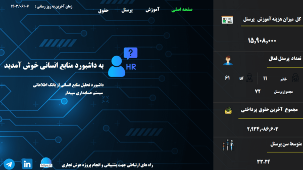 داشبورد جامع منابع انسانی سپیدار